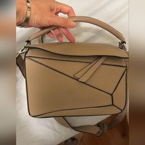 BRAND NEW NEVER USED Tan Leather Handbag Tote Bag Crossbody Purse + Extra Strap